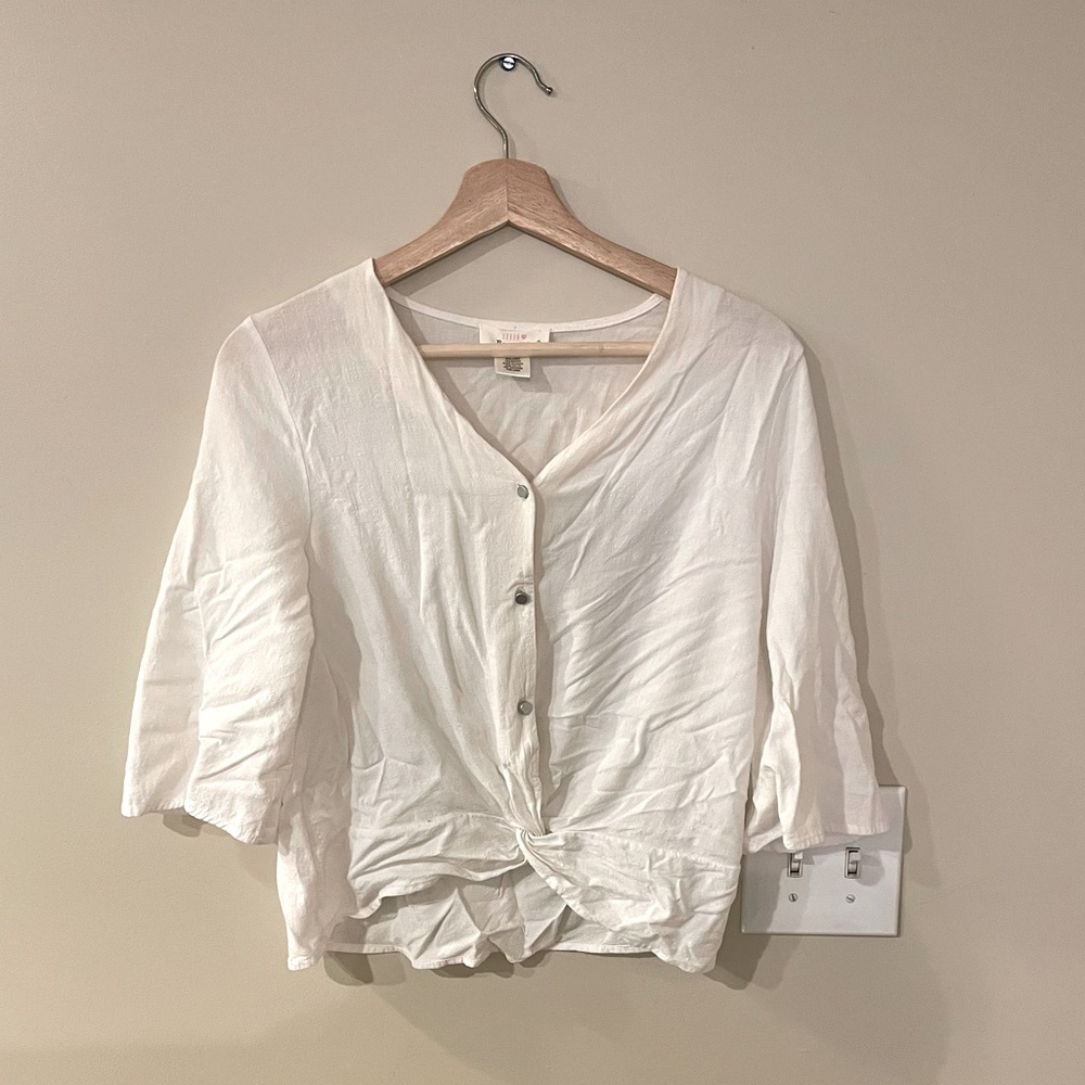 Urban Romantics white linen shirt